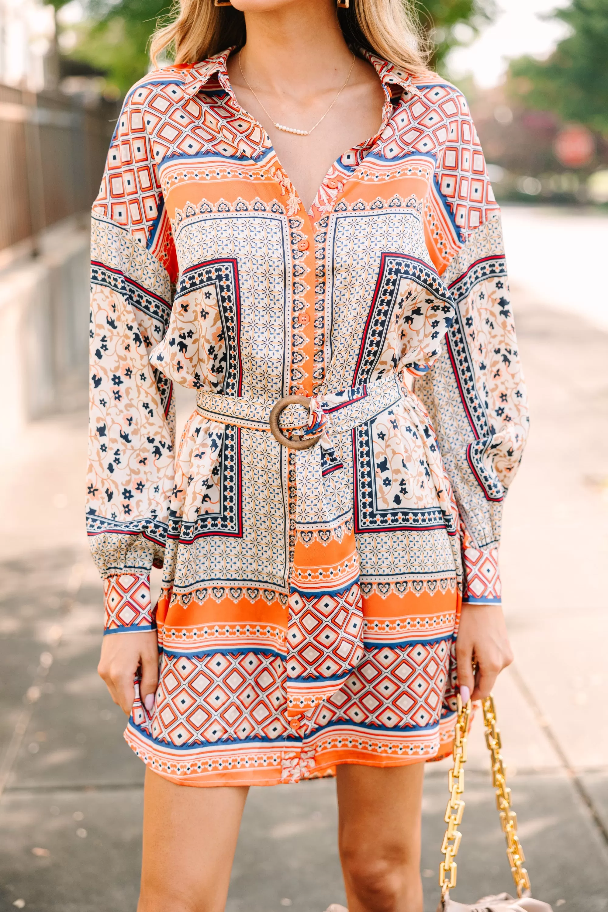 Fate: This Is How Orange Mixed Print Dress