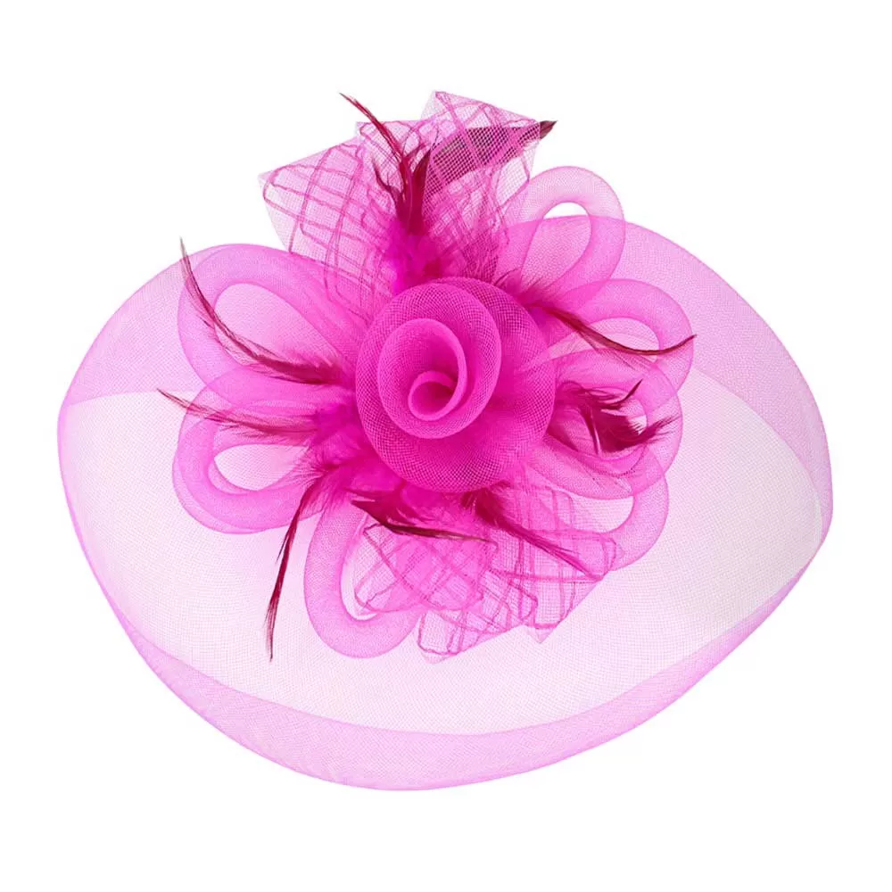 Feather Mesh Flower Fascinator Headband