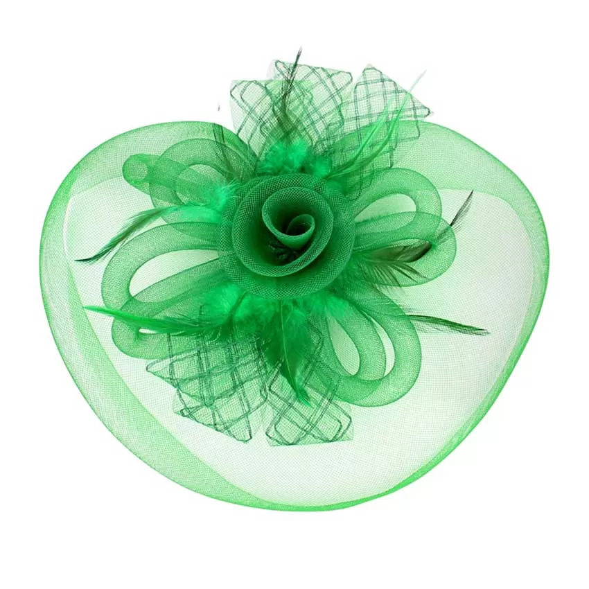 Feather Mesh Flower Fascinator Headband