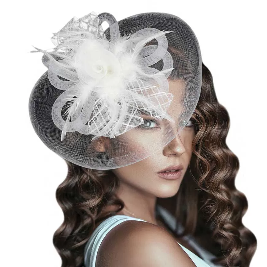 Feather Mesh Flower Fascinator Headband