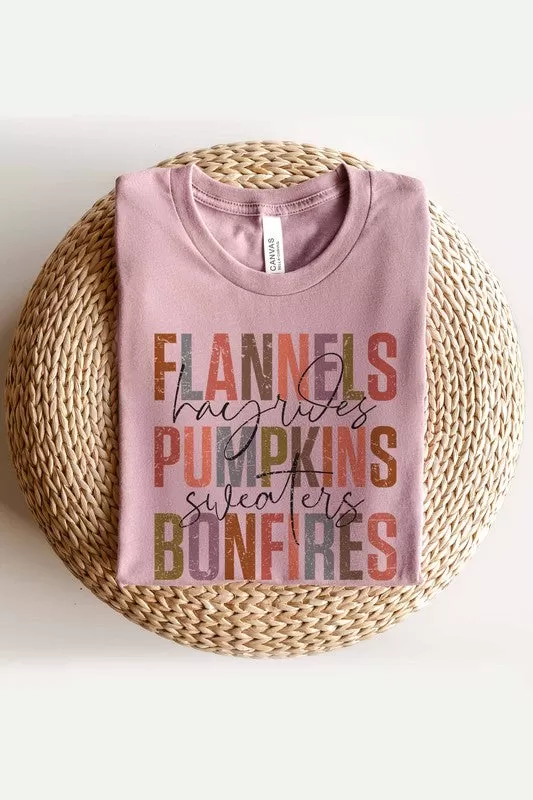 FLANNELS PUMPKINS BONFIRES GRAPHIC TEE PLUS SIZE