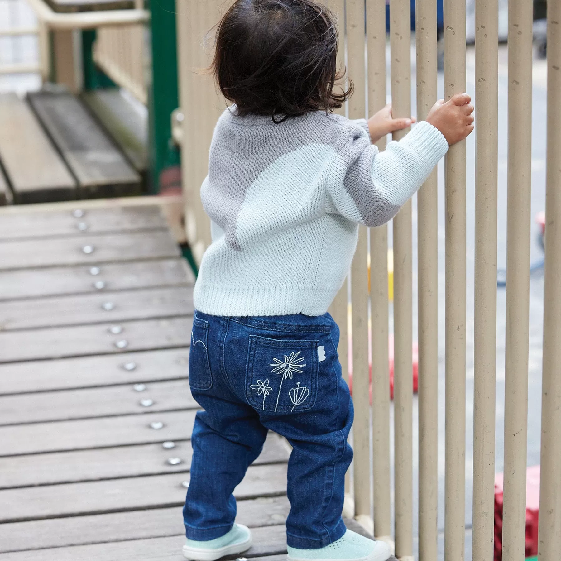 Flower Pocket Baby Jeans