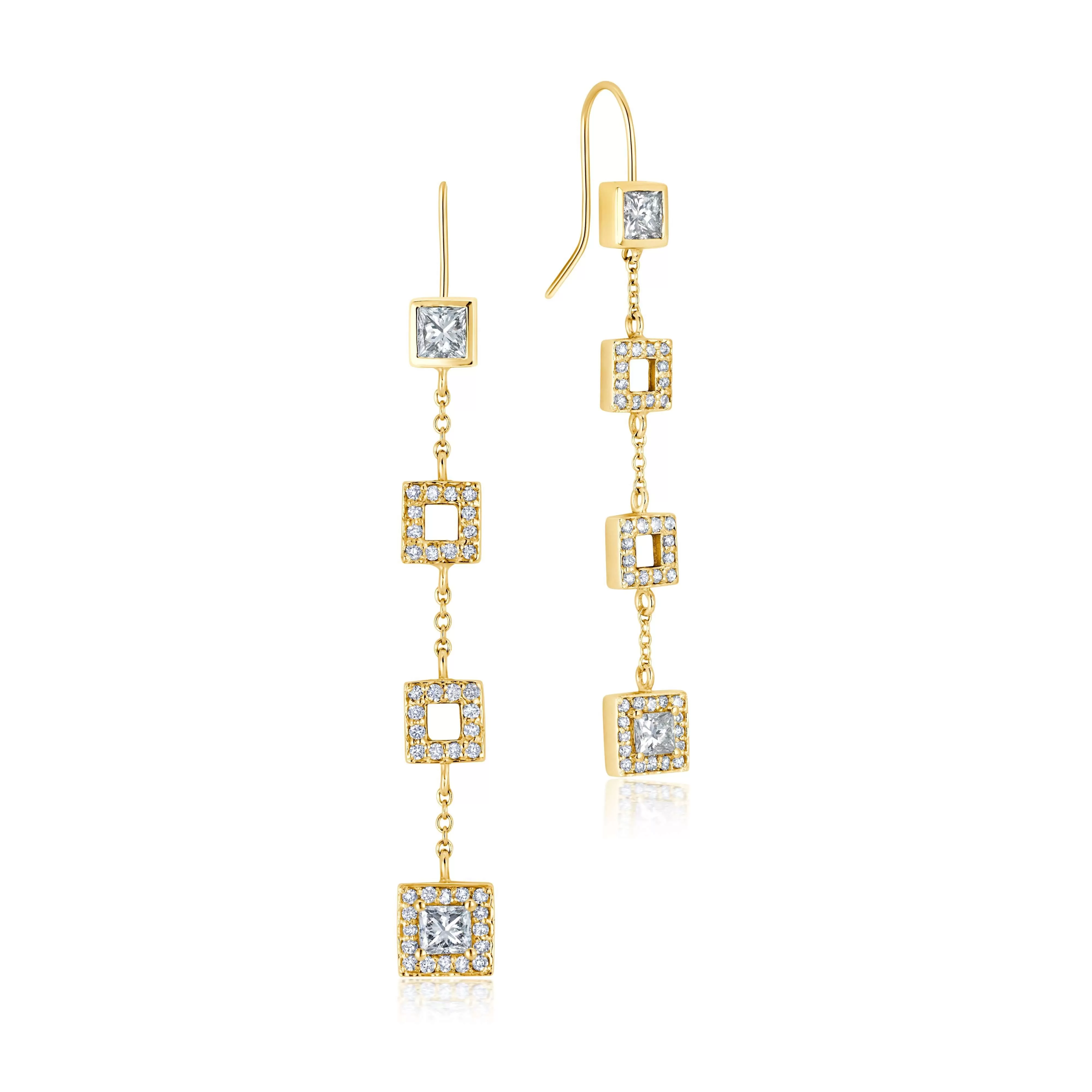 Frosted Ice Triple Drop Earrings