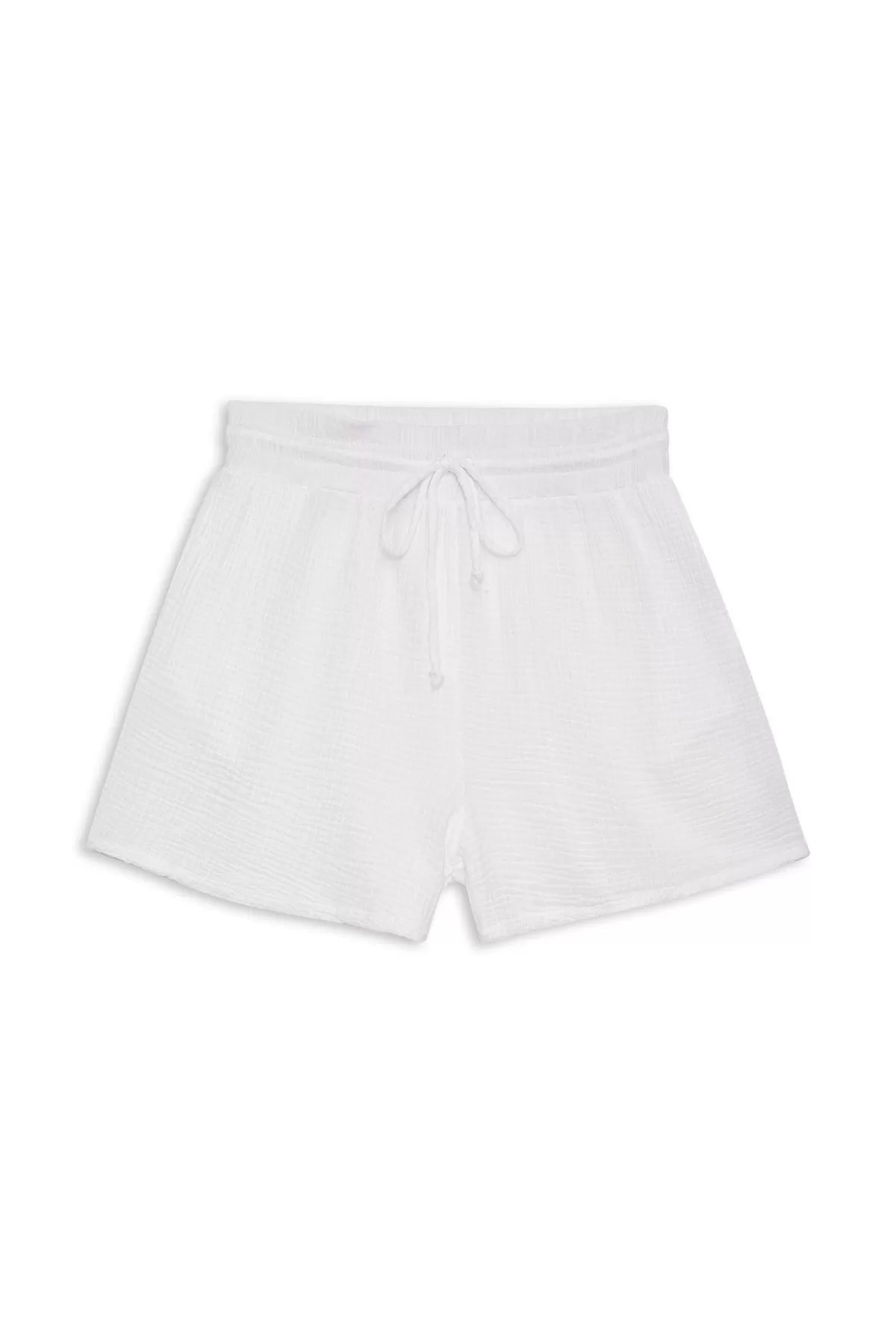 Gauze Drawstring Short in White