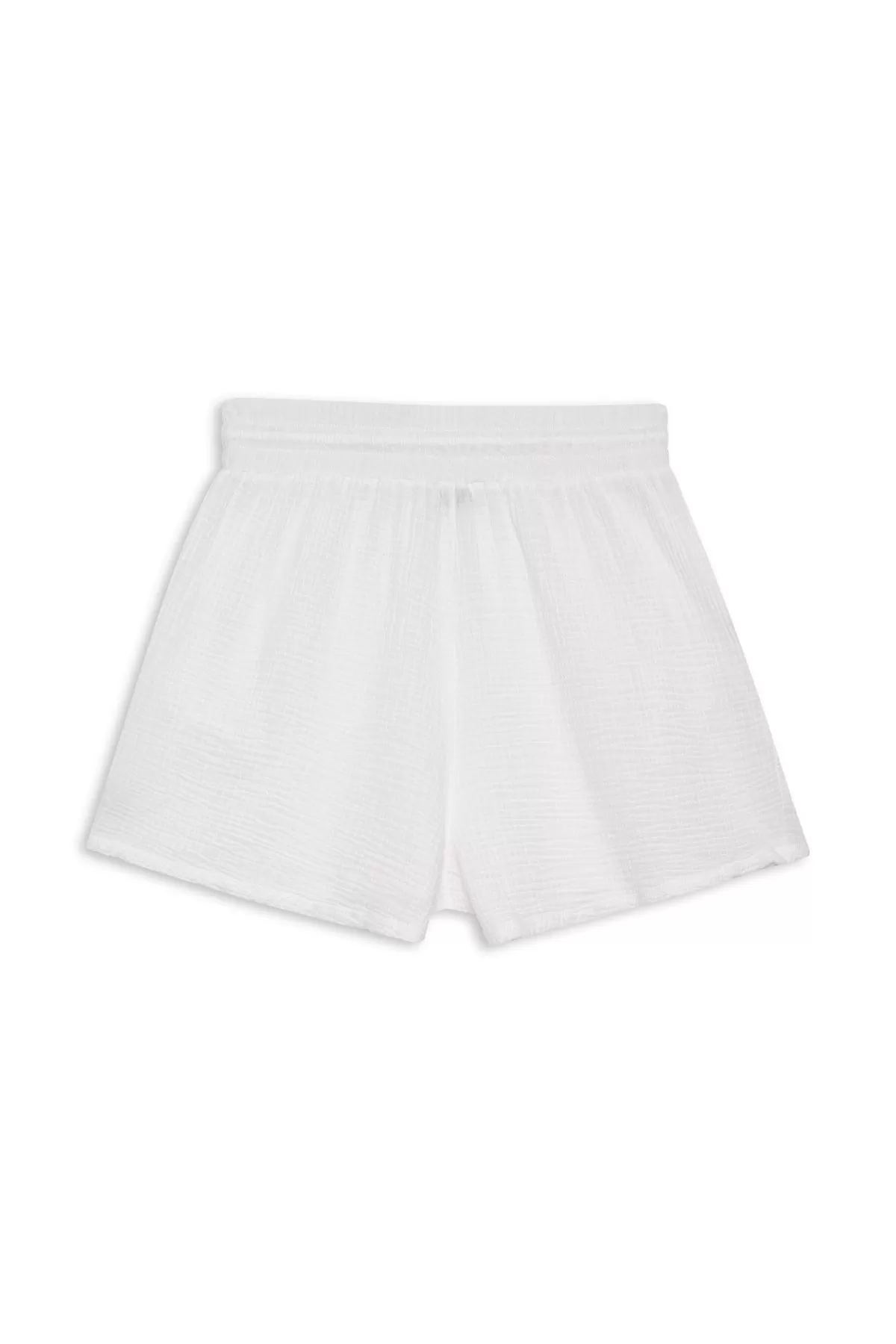 Gauze Drawstring Short in White