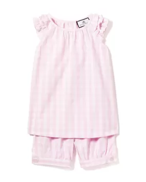 Girl's Twill Amelie Short Set | Pink Gingham