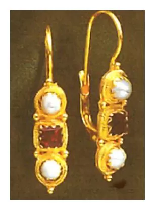 Glastonbury Garnet and Pearl Earrings