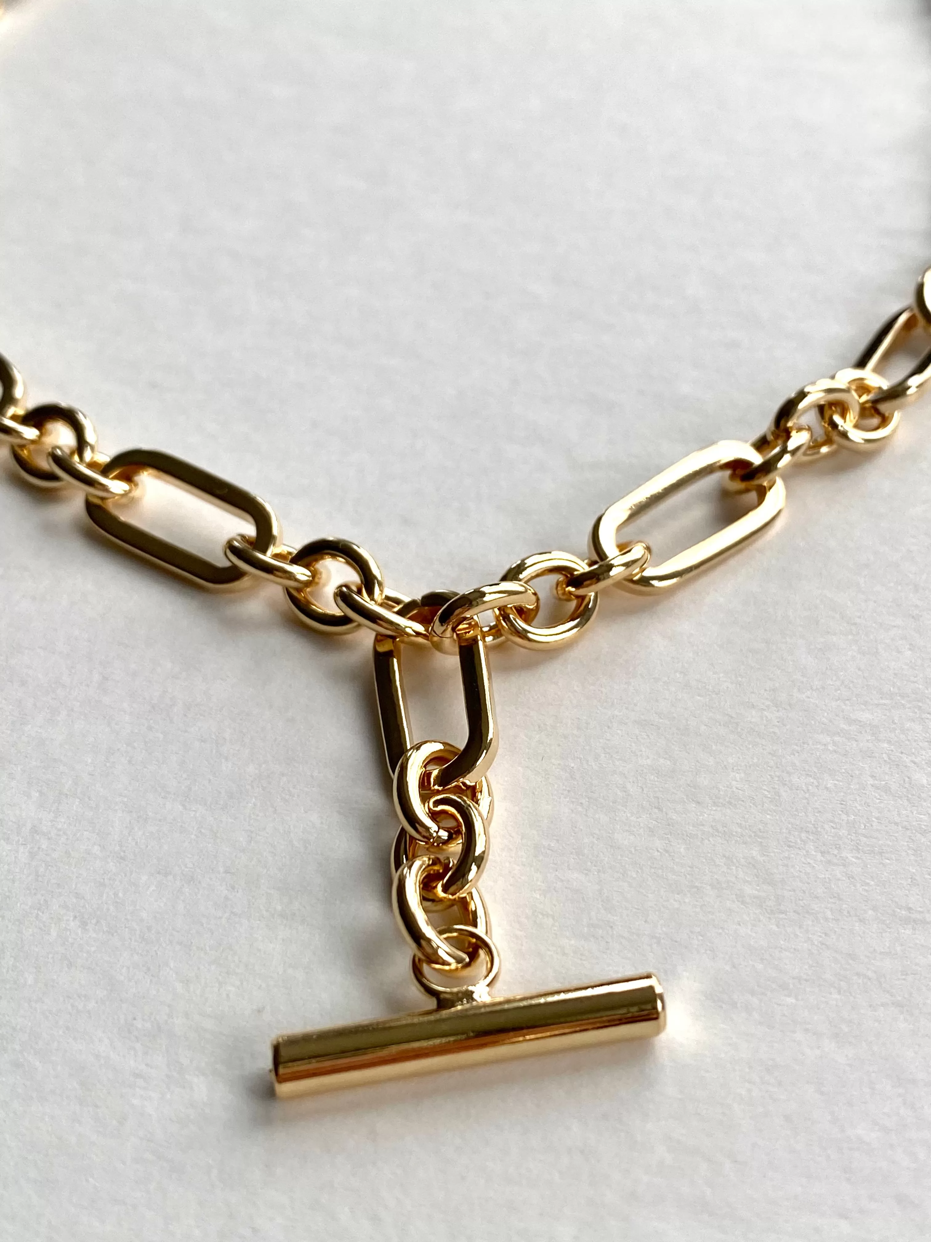 Gold Multi Link T Bar Necklace | Mallorca