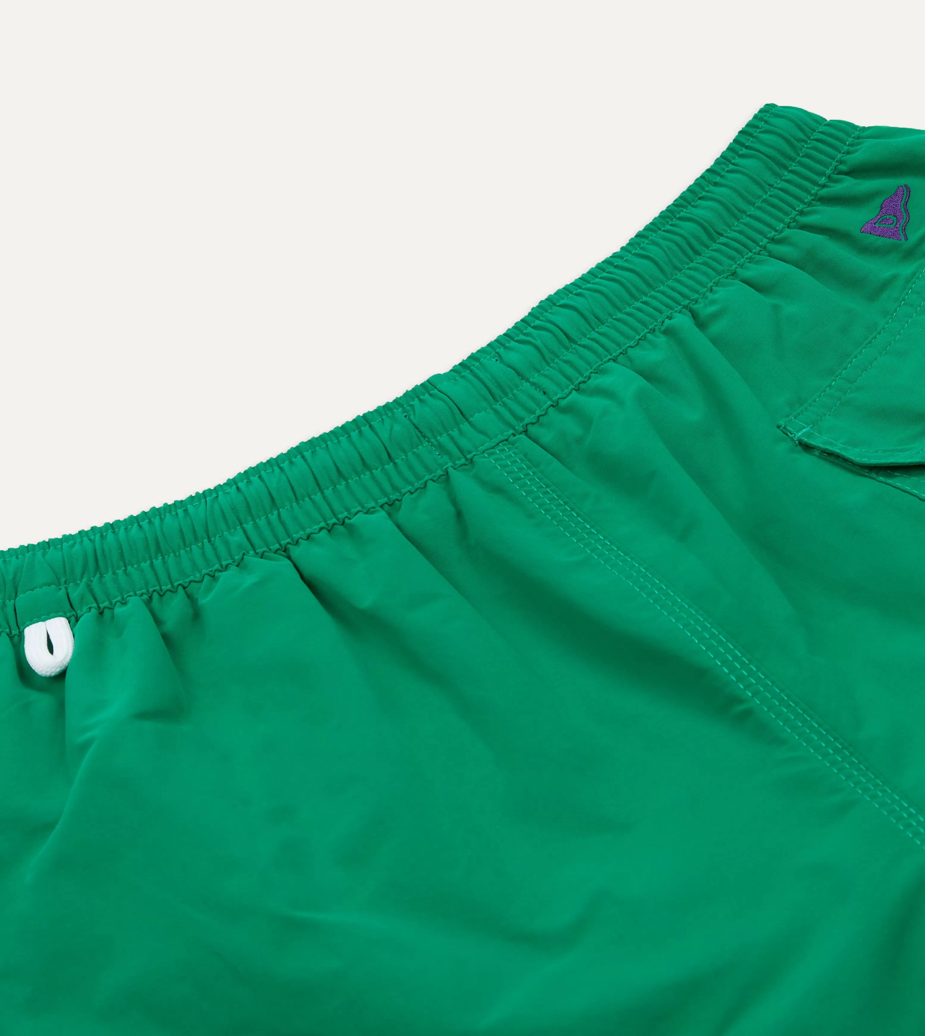 Green Nylon Drawstring Swim Shorts