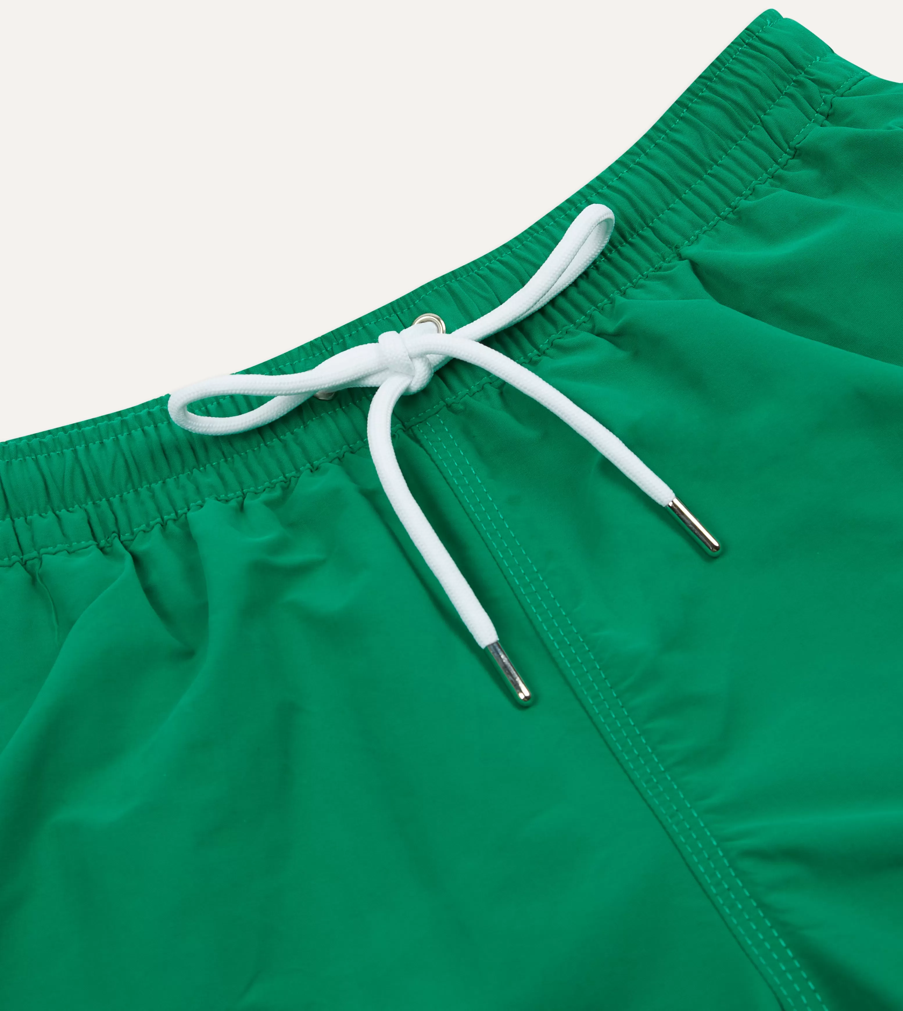 Green Nylon Drawstring Swim Shorts