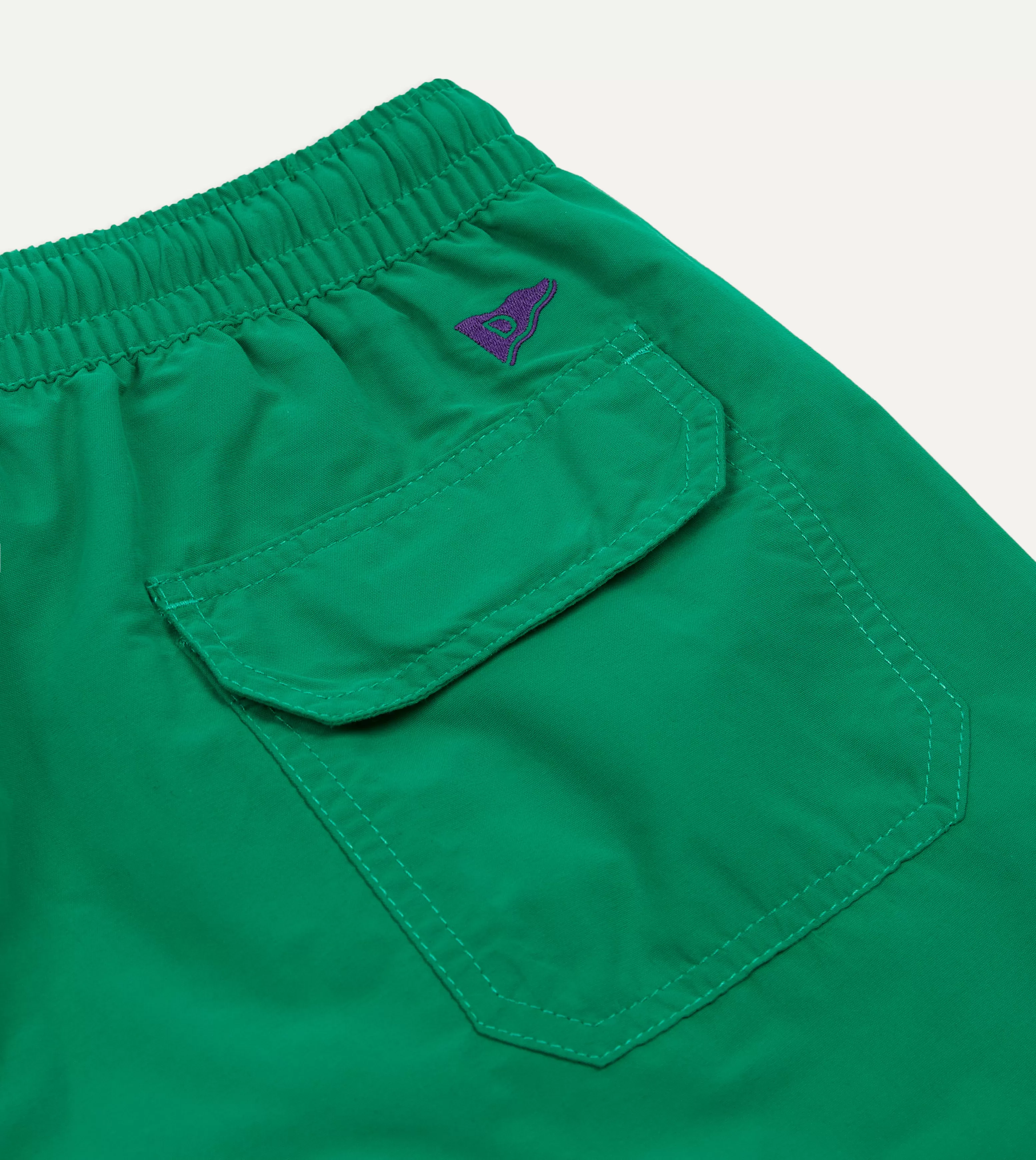 Green Nylon Drawstring Swim Shorts