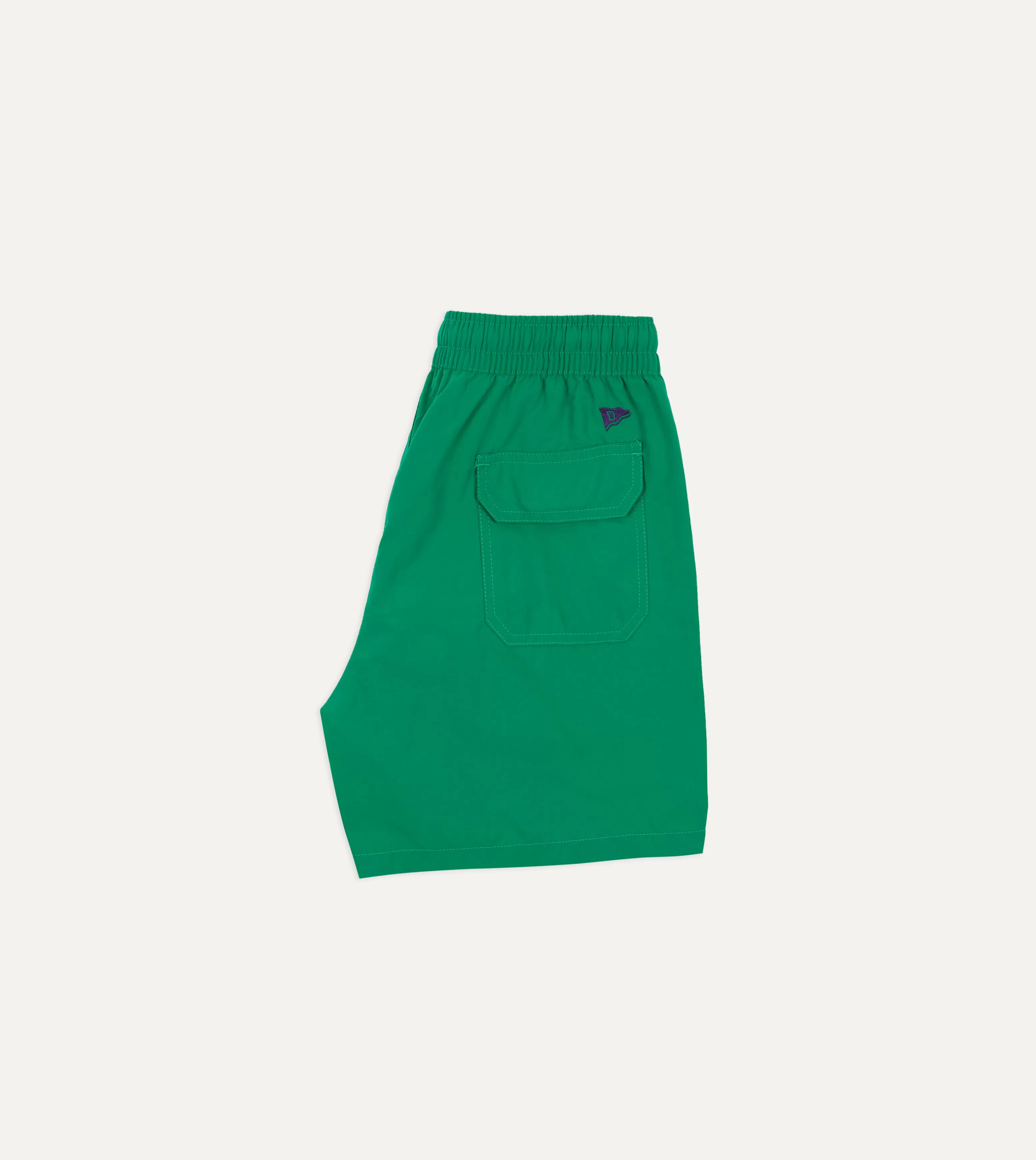 Green Nylon Drawstring Swim Shorts