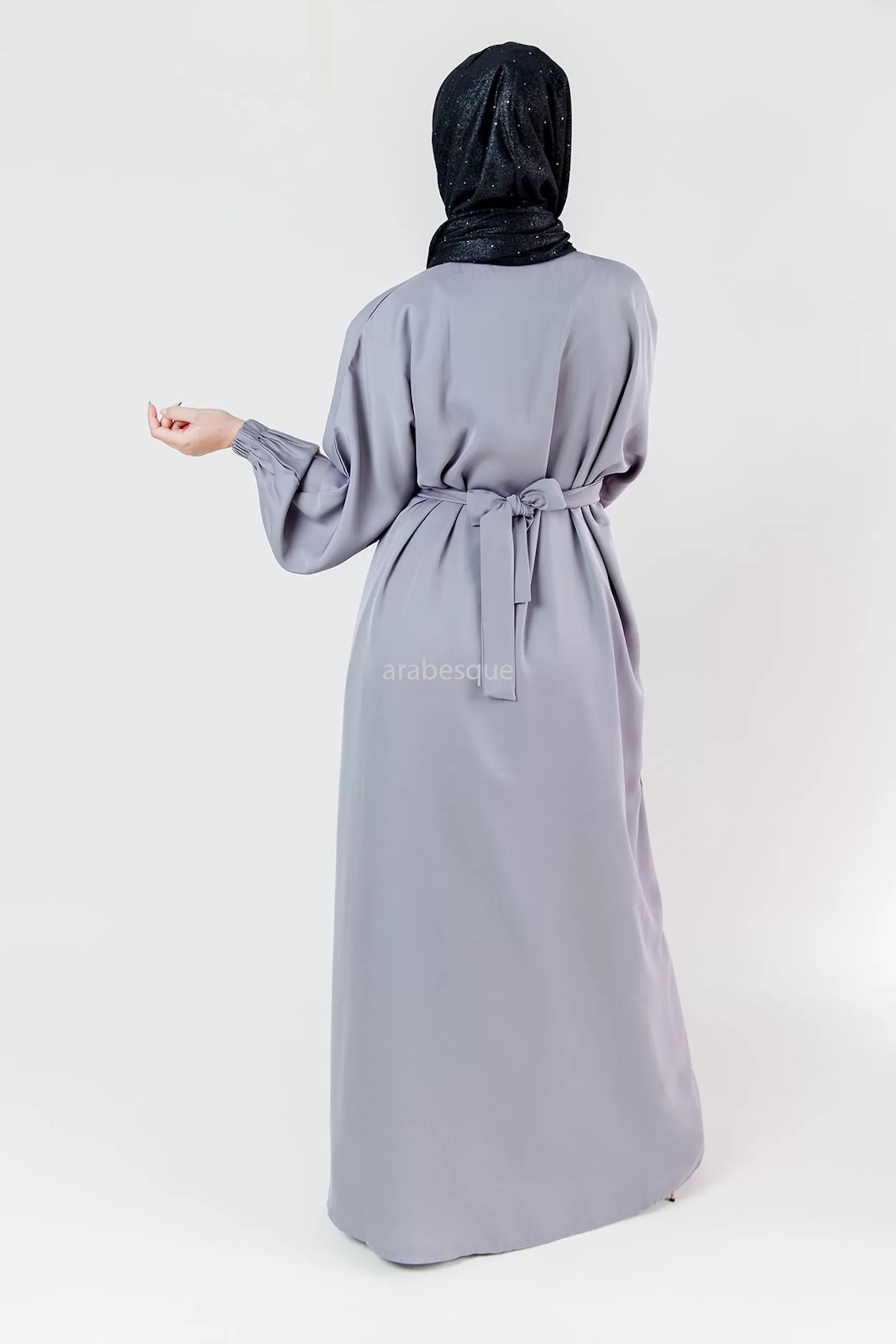 Grey Open Abaya