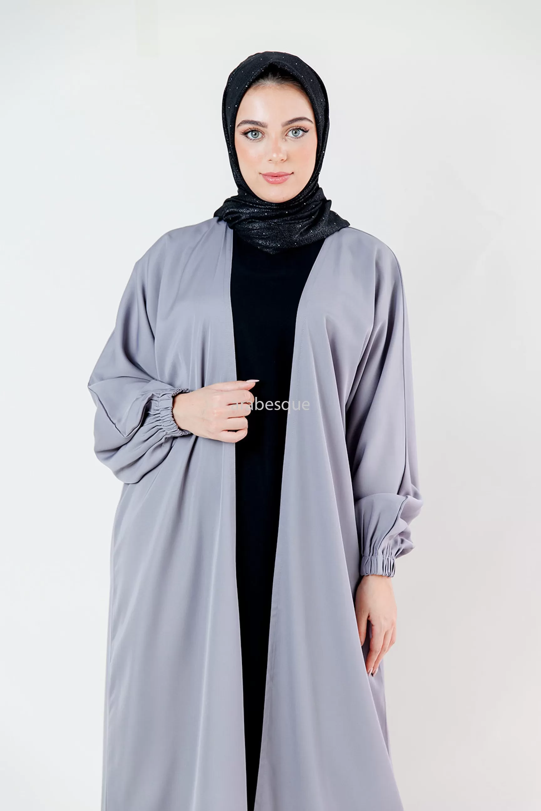 Grey Open Abaya