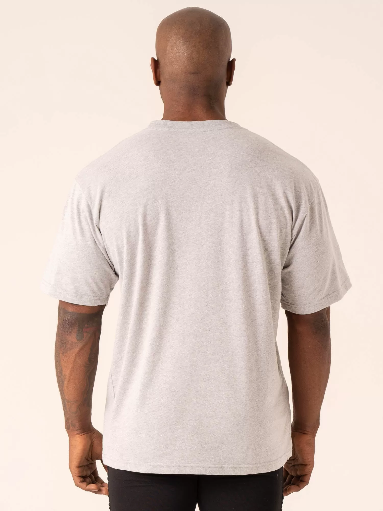 Grit Oversized T-Shirt - Snow Marl/White