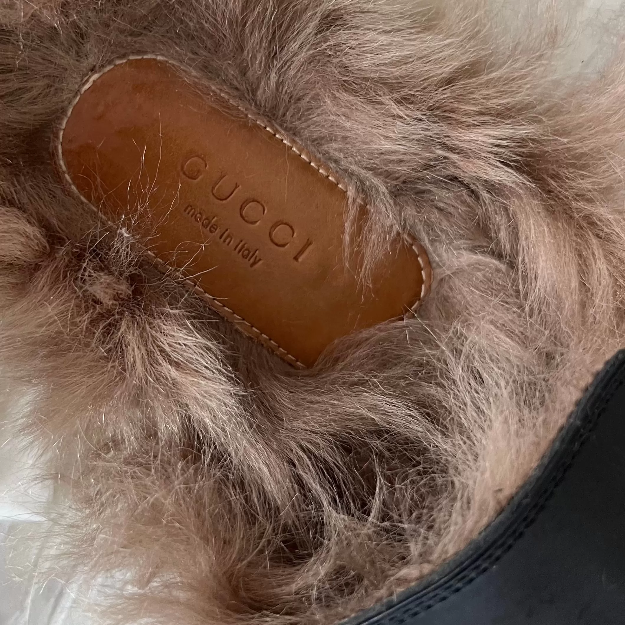 Gucci Princetown Fur Mules