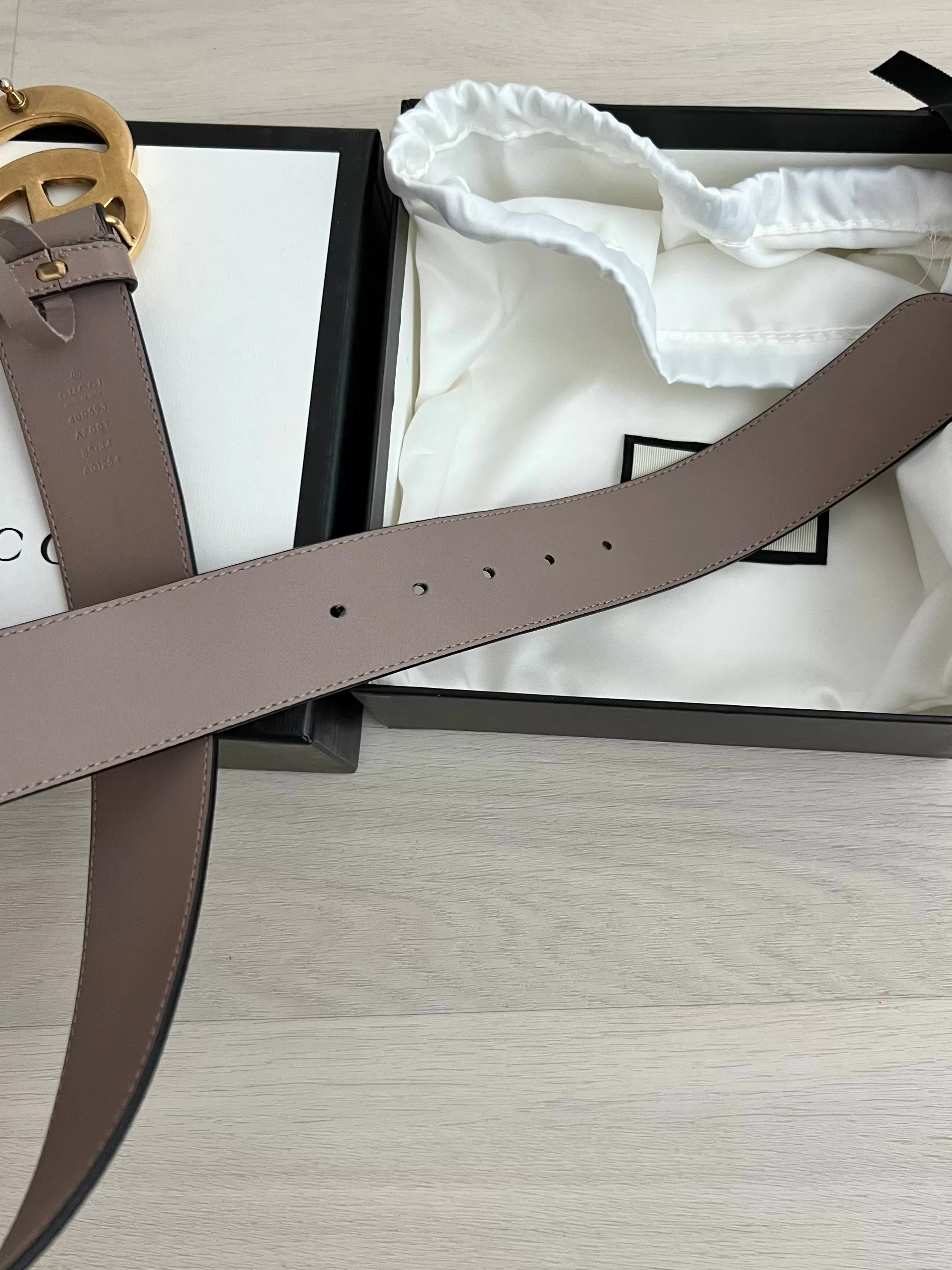 Gucci Wide Leather Double G Belt