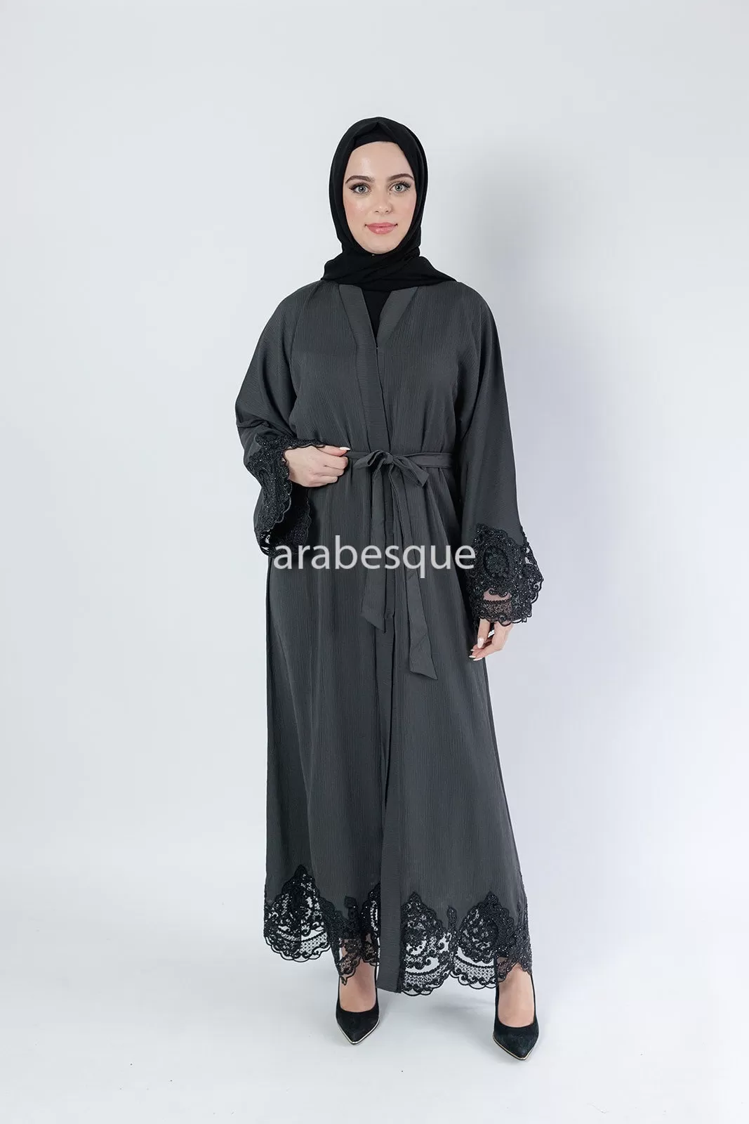 Hajer Grey Abaya