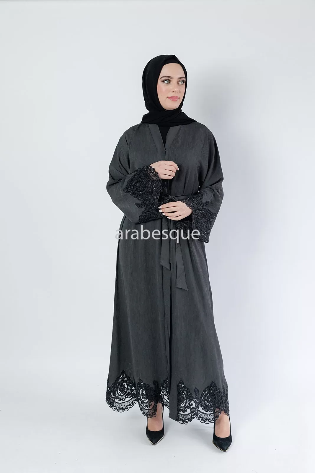 Hajer Grey Abaya