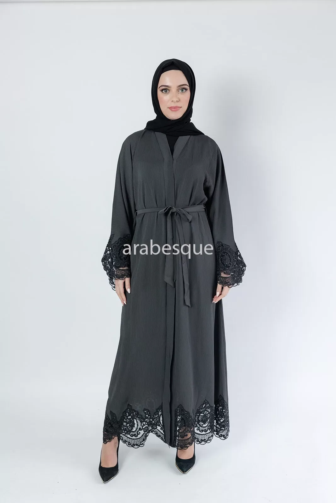 Hajer Grey Abaya