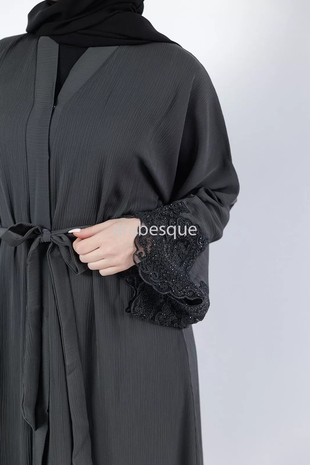 Hajer Grey Abaya