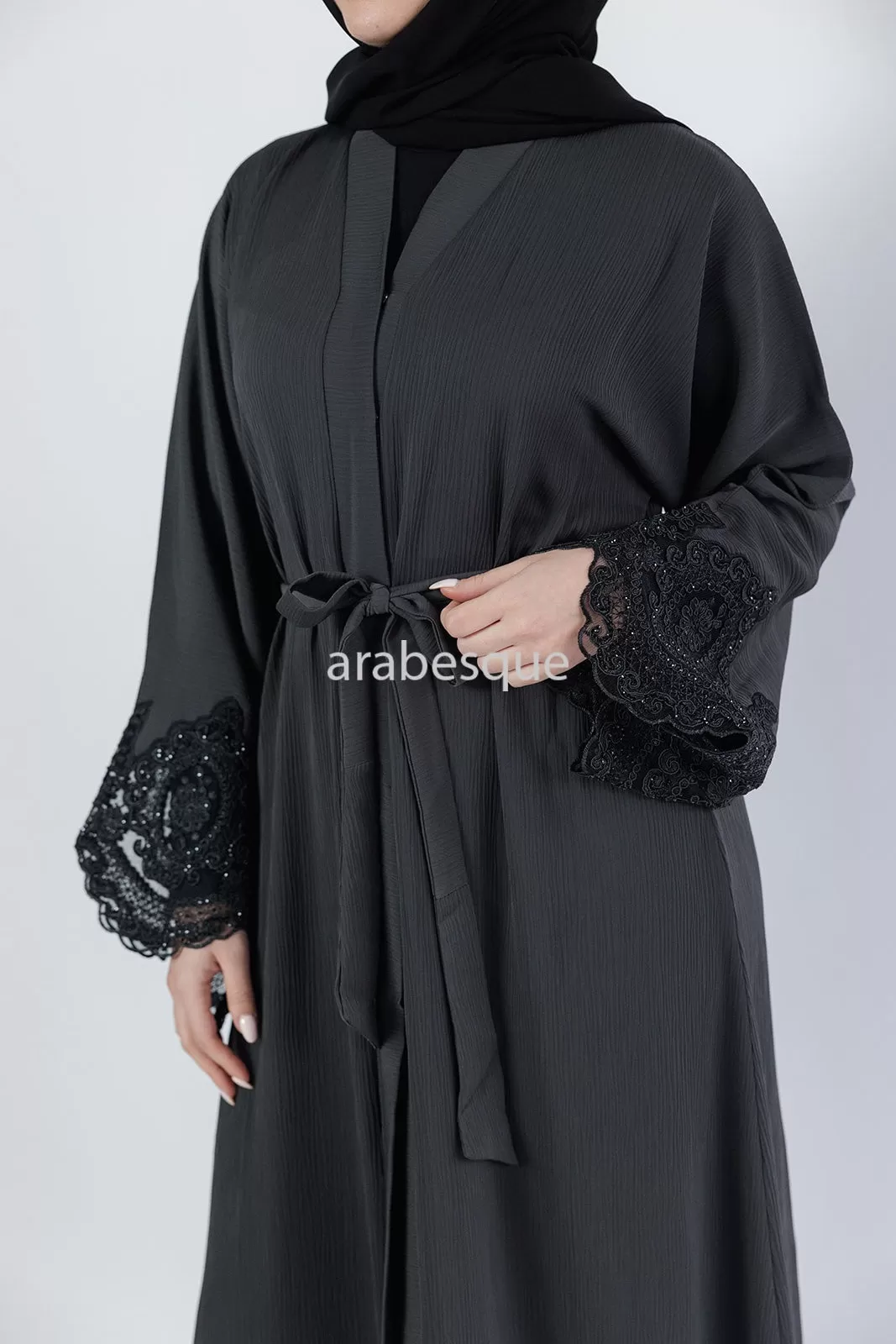 Hajer Grey Abaya