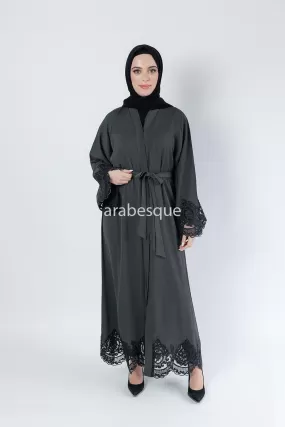 Hajer Grey Abaya