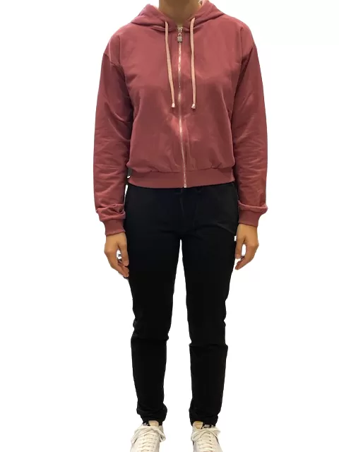 Hangar93 Women's sweatshirt with hood and zip Z6731D MAR01 marsala