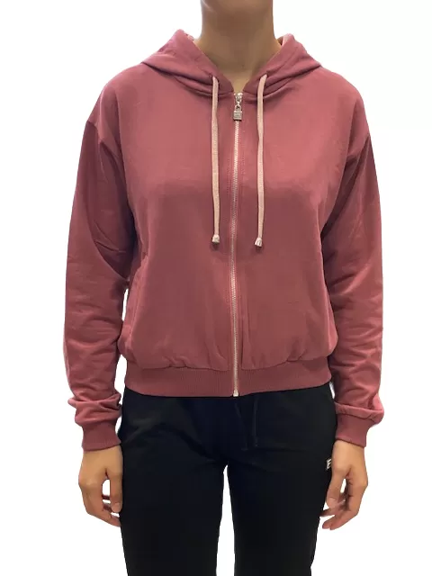 Hangar93 Women's sweatshirt with hood and zip Z6731D MAR01 marsala