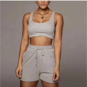 High Wasted Short & Crop Top Set