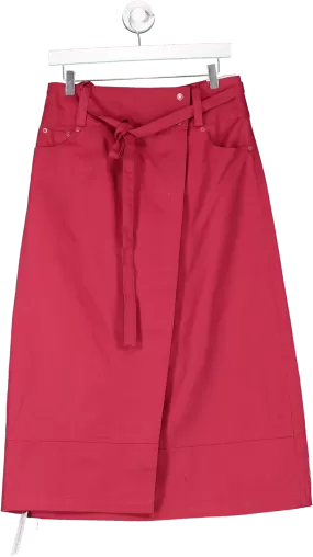 HOUSE OF SUNNY Red Low Rider Wrap Skirt UK 8