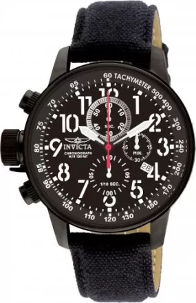 INVICTA I-Force Men's Chronograph Watch - Black Stainless Steel - Fabric Strap