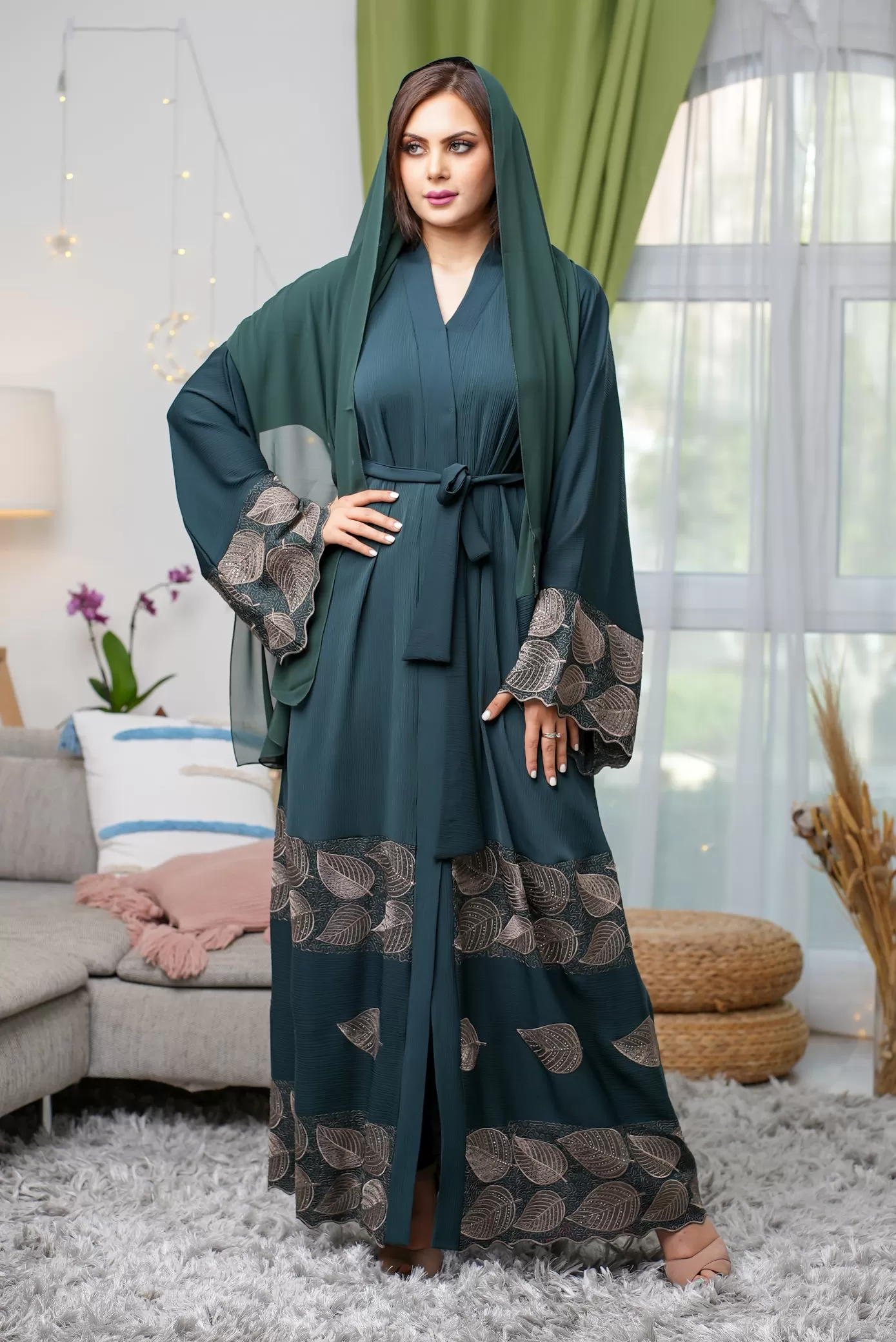 Iqra Green  Abaya