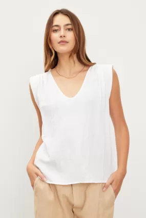 JAYLA COTTON GAUZE SLEEVELESS TOP - VELVET