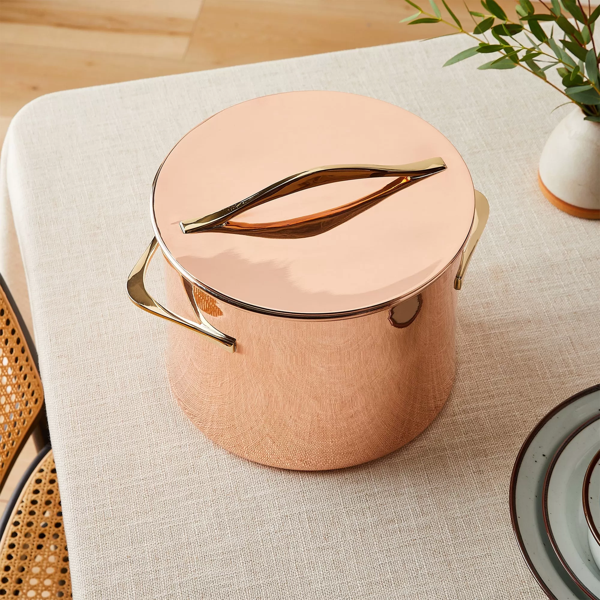 JHQ Copper 7 Qt. Stock Pot with Lid