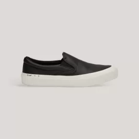 Jonic Grape Leather Slip-Ons - Black | Women's