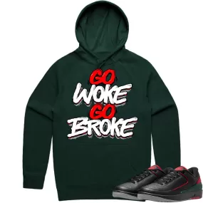 Jordan 2 Low Christmas 2s Hoodie to Match - RED GO WOKE GO BROKE