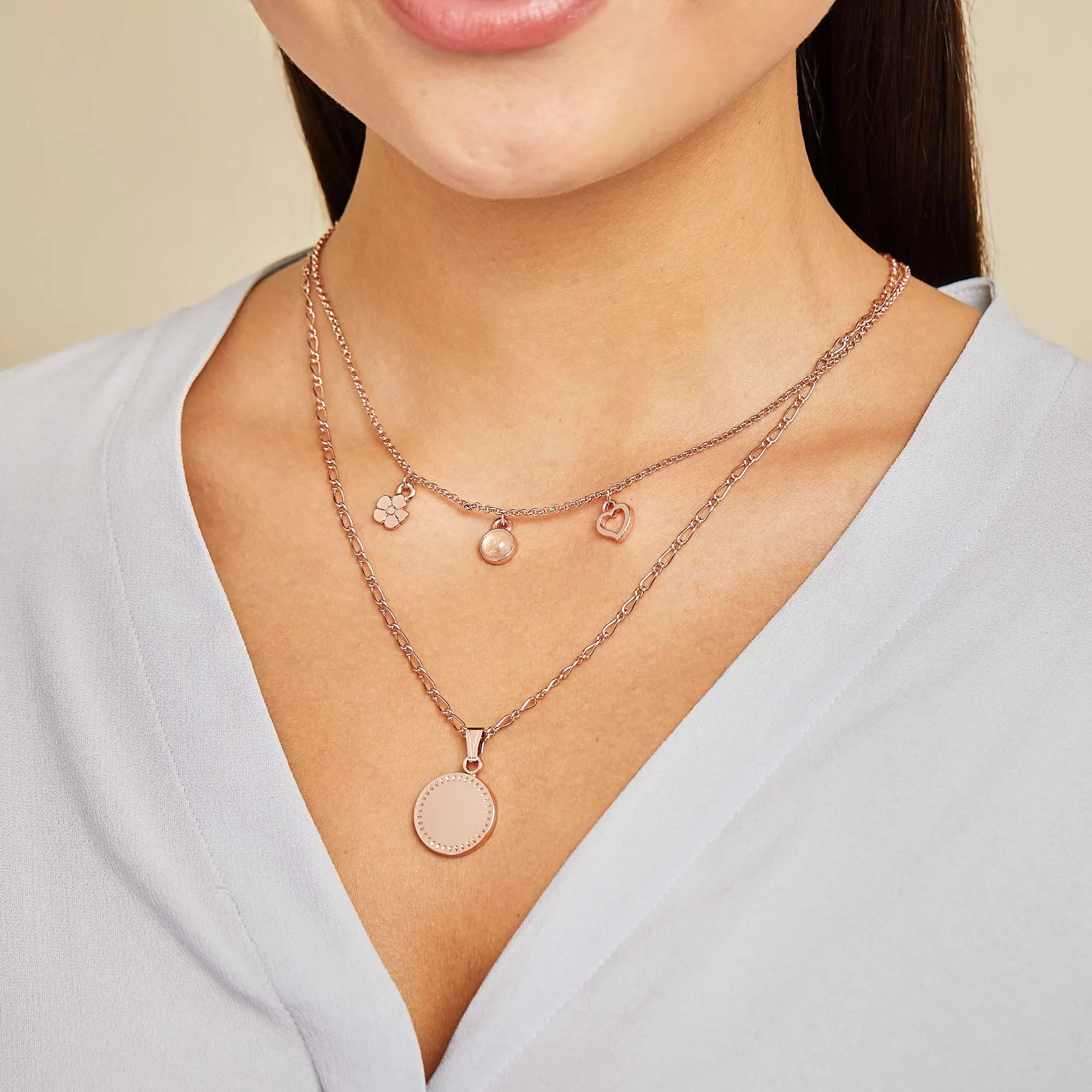 Joy   Love Multi-Charm Layered Necklace