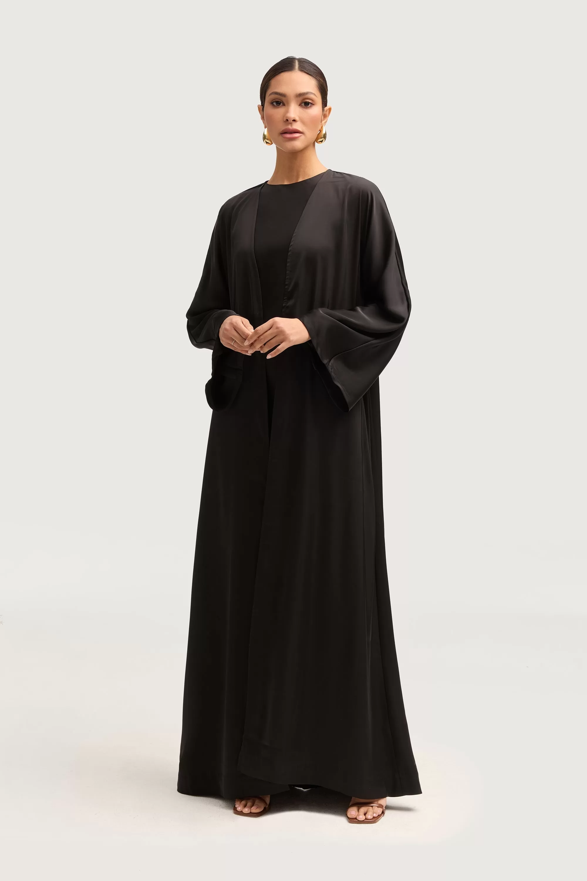 Kamila Open Abaya - Black