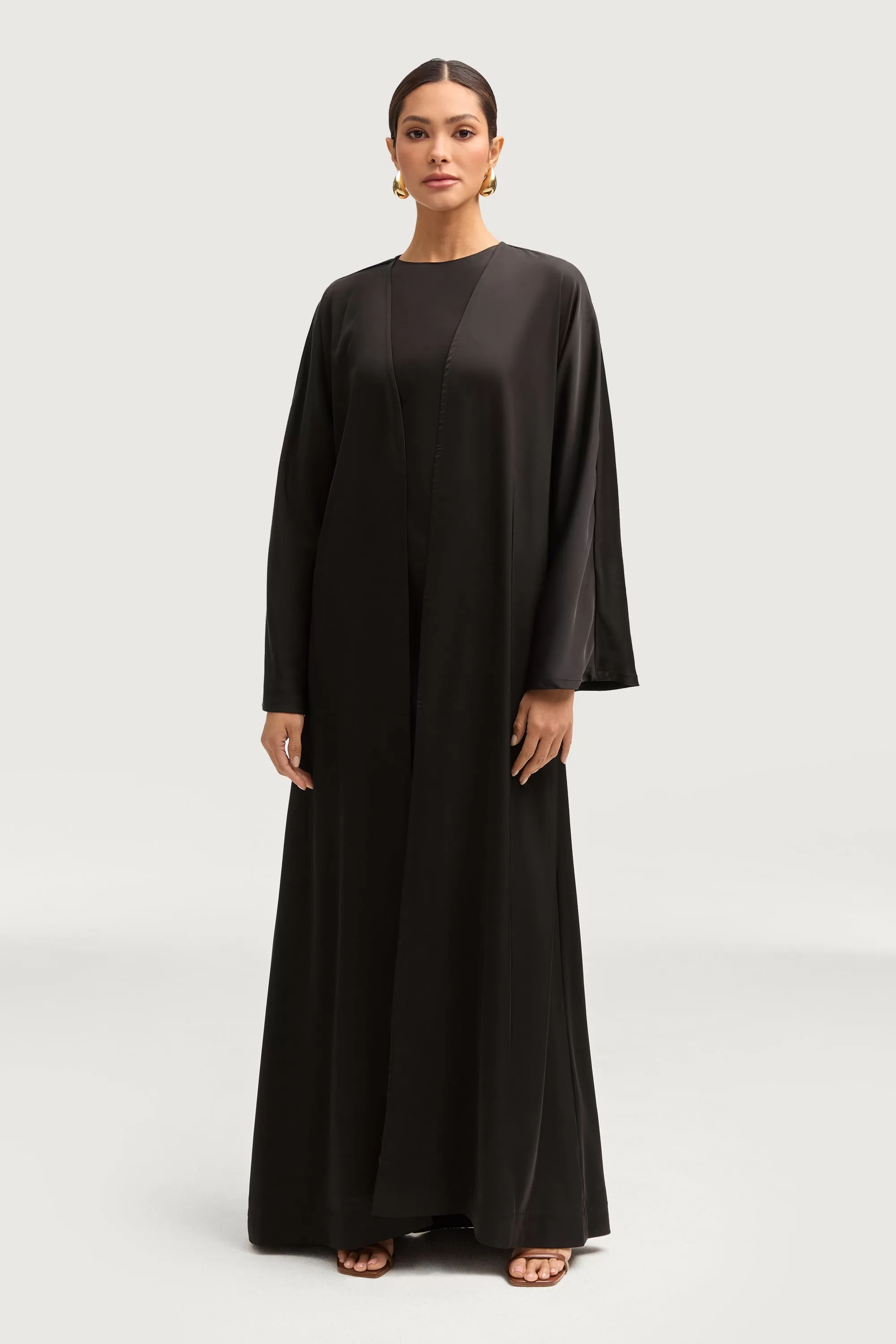 Kamila Open Abaya - Black