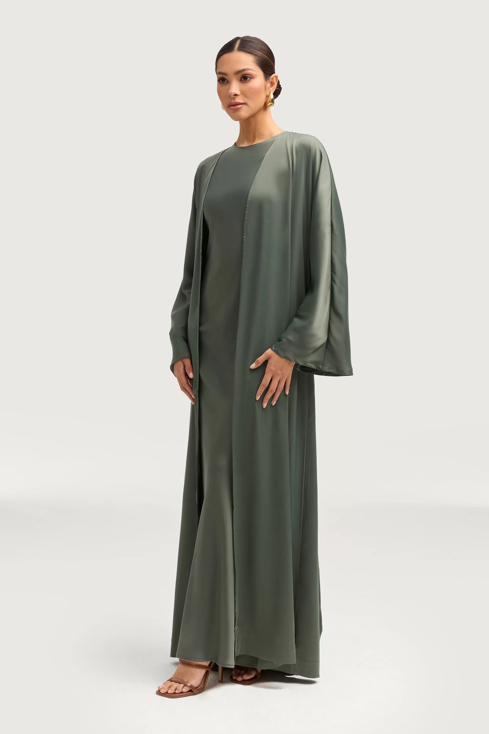 Kamila Open Abaya - Sage