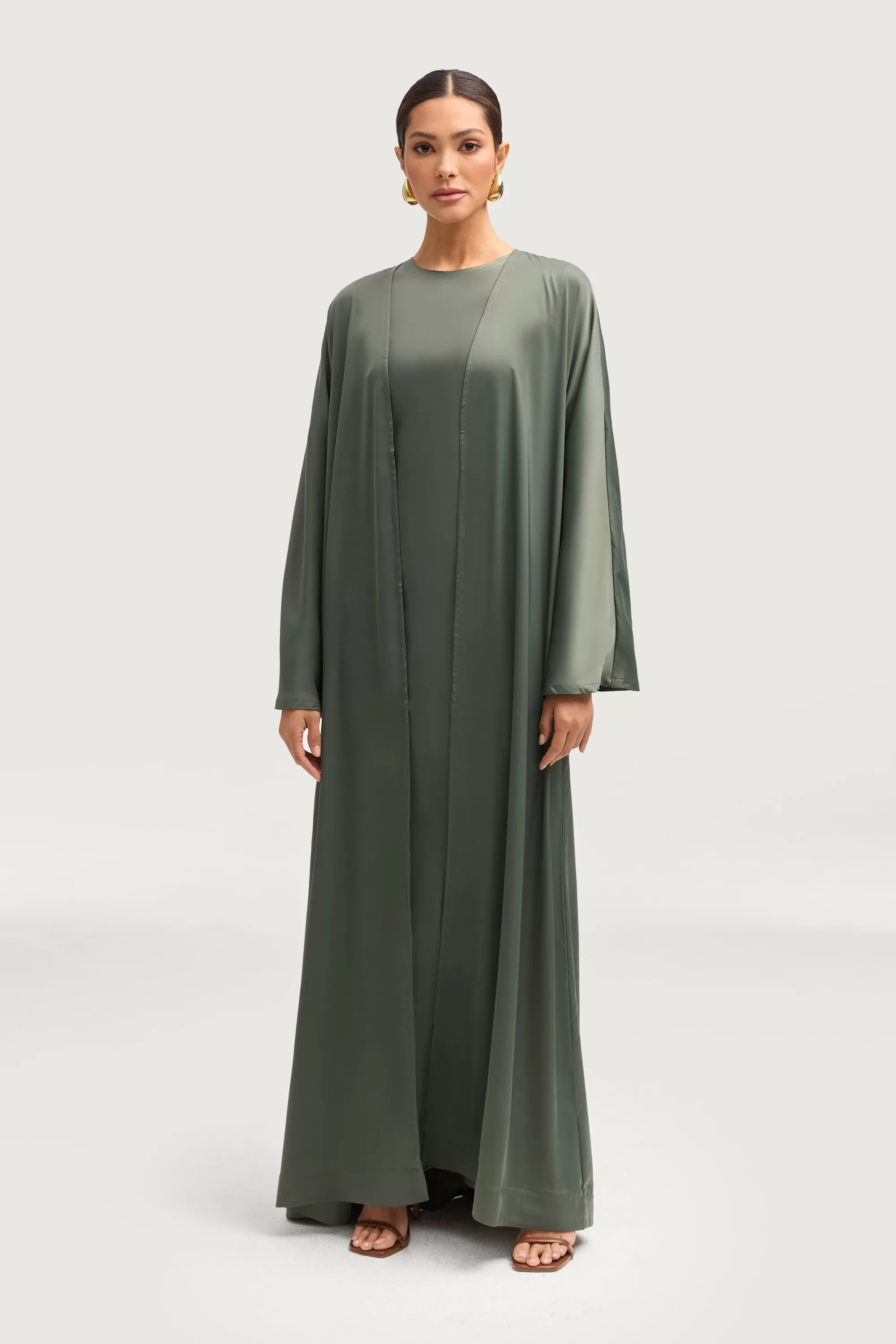 Kamila Open Abaya - Sage