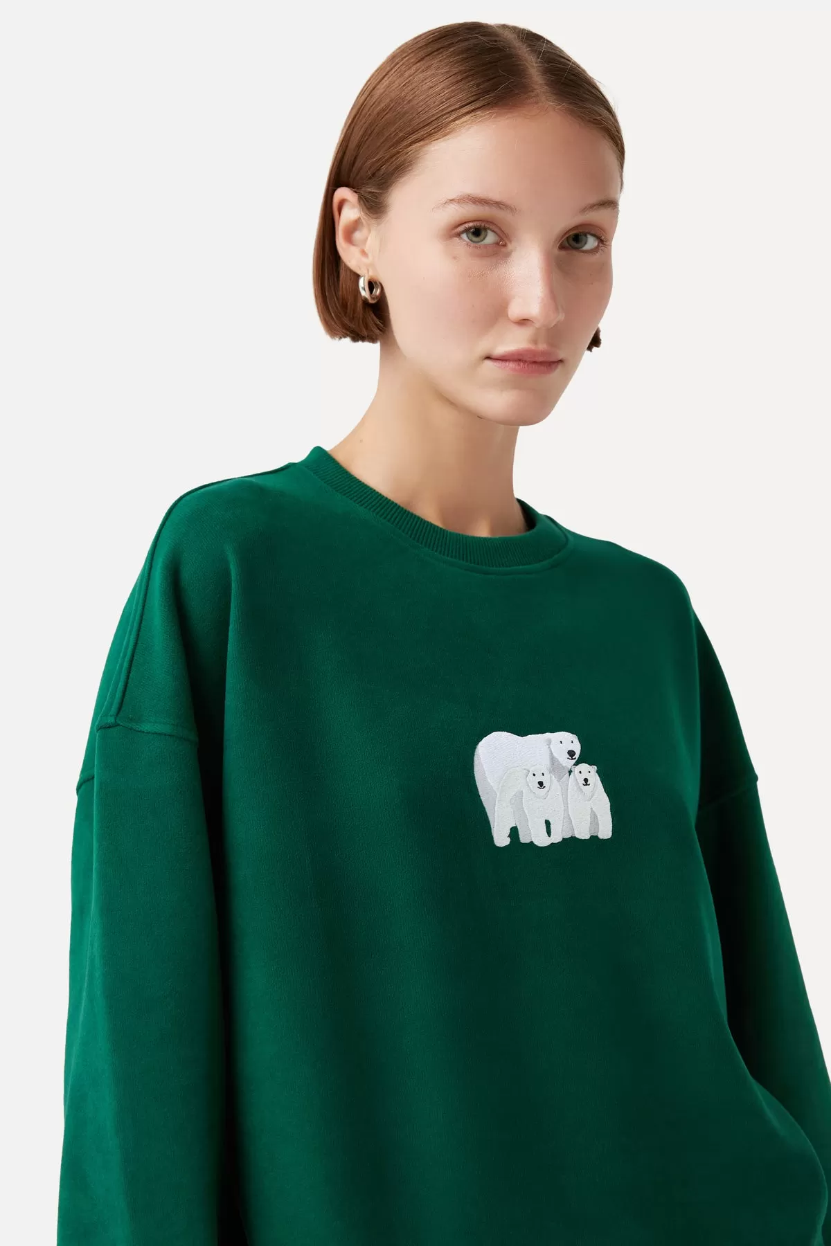 Kutup Aylar Super Soft Sweatshirt - Koyu Yeil