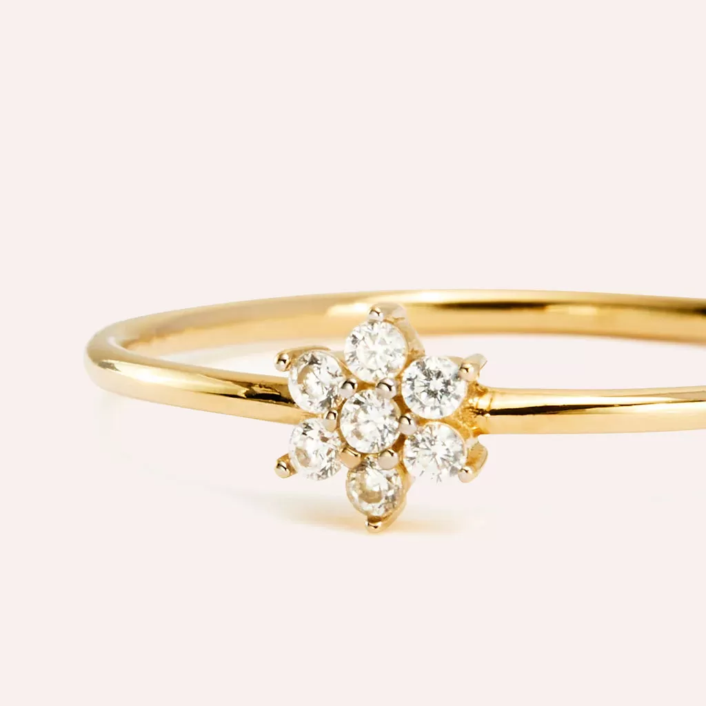 Large Bloom Single Band Exquisite Elegant Ring