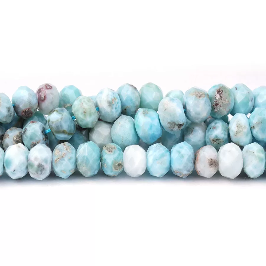 Larimar Natural 6X9.5mm Rondelle Faceted - 15-16 Inch