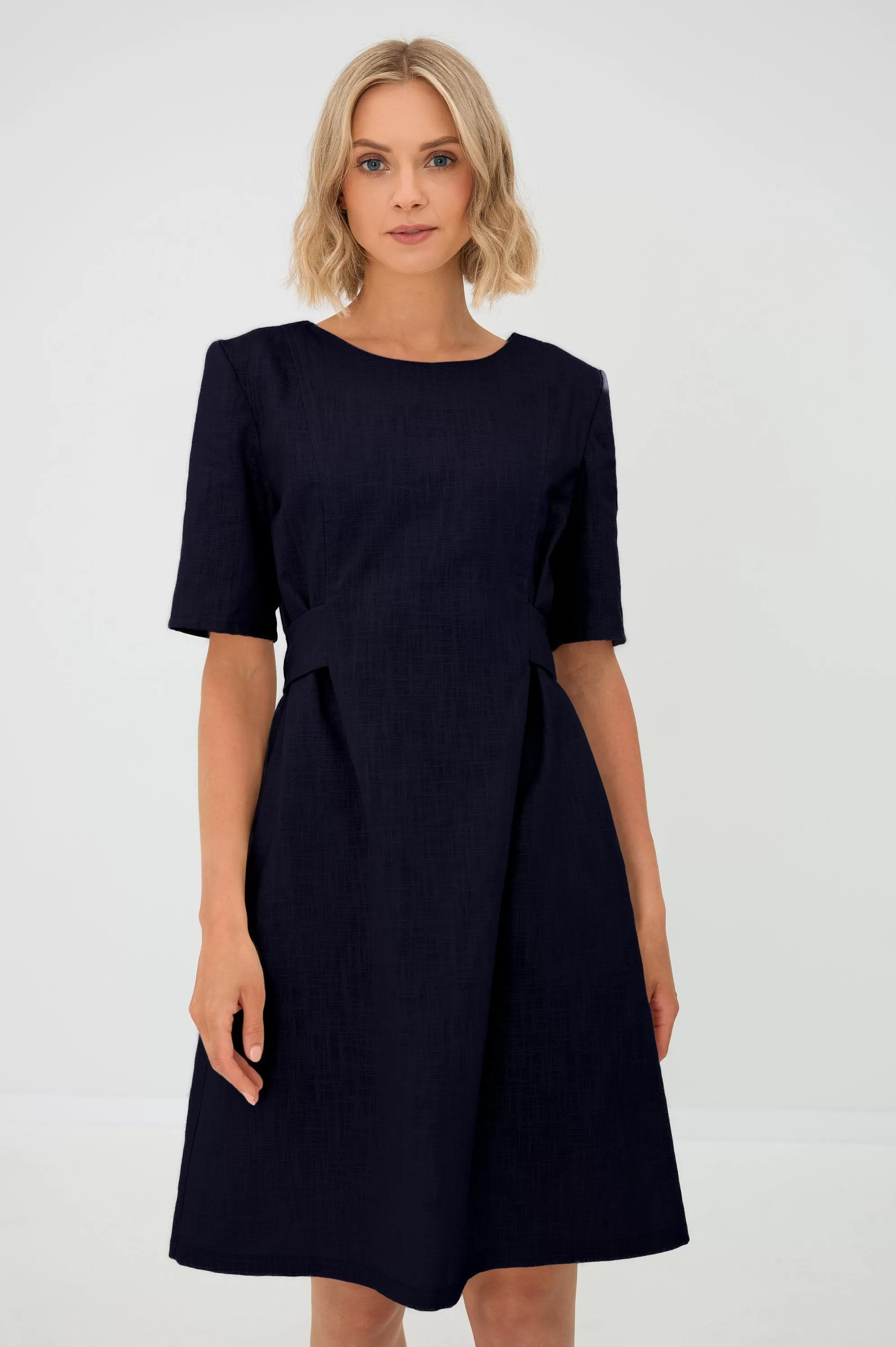 LeMuse Linen dress LOLITA, Deep blue, L