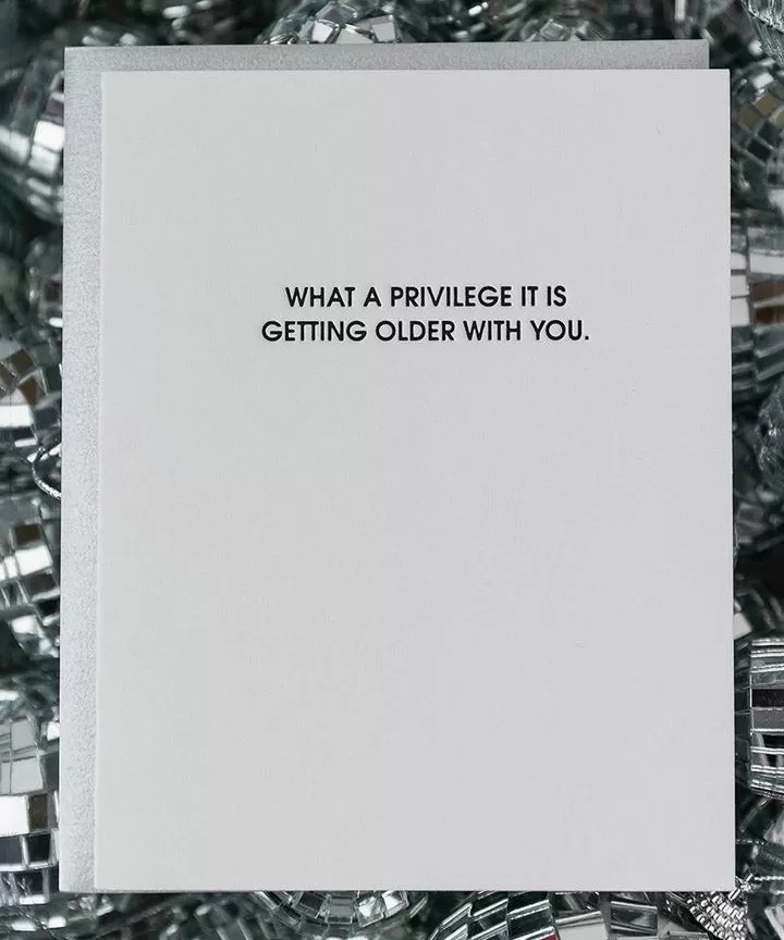 Letterpress Card - Getting Older With You