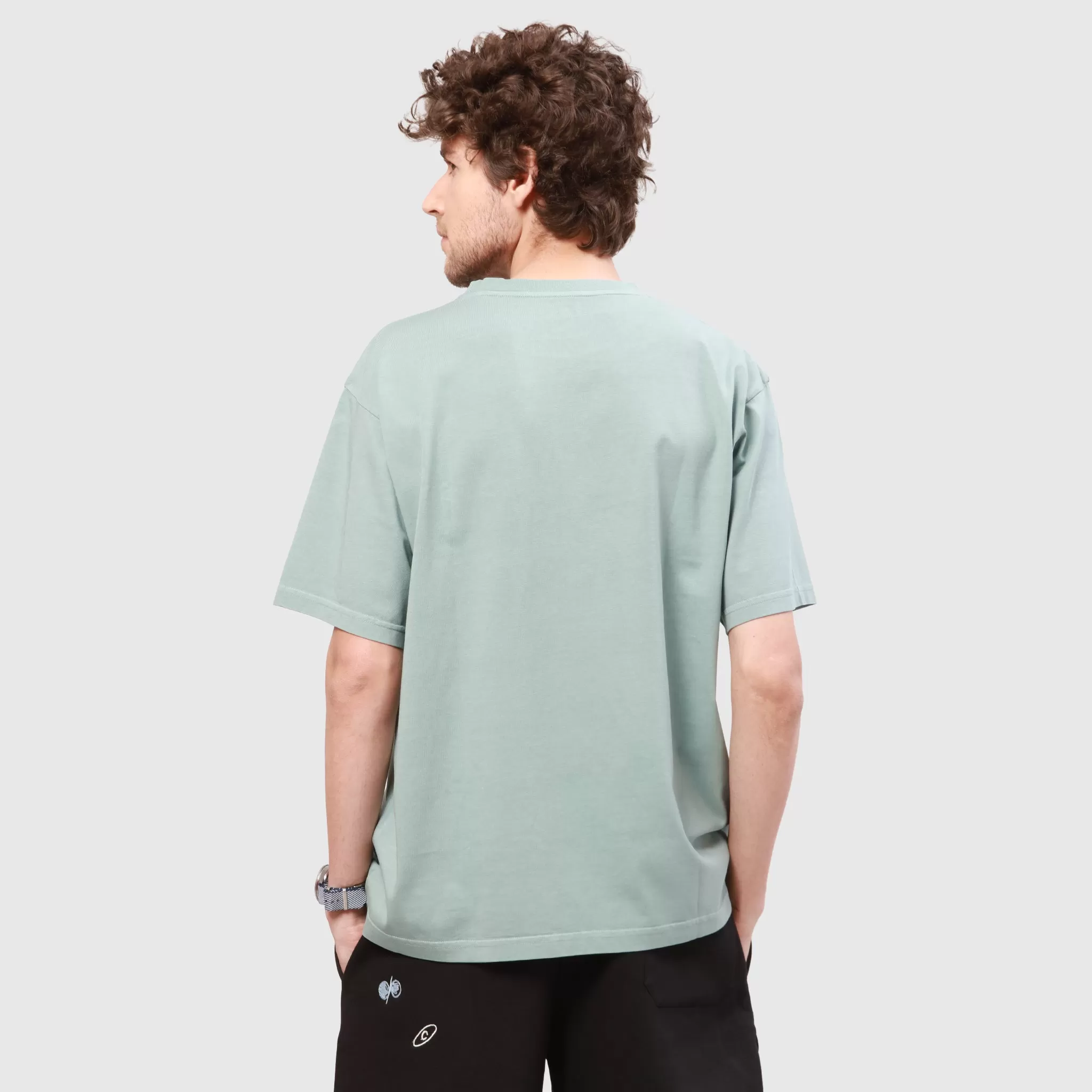 LOGO ESSENTIAL TEE (DUSTY AQUA)