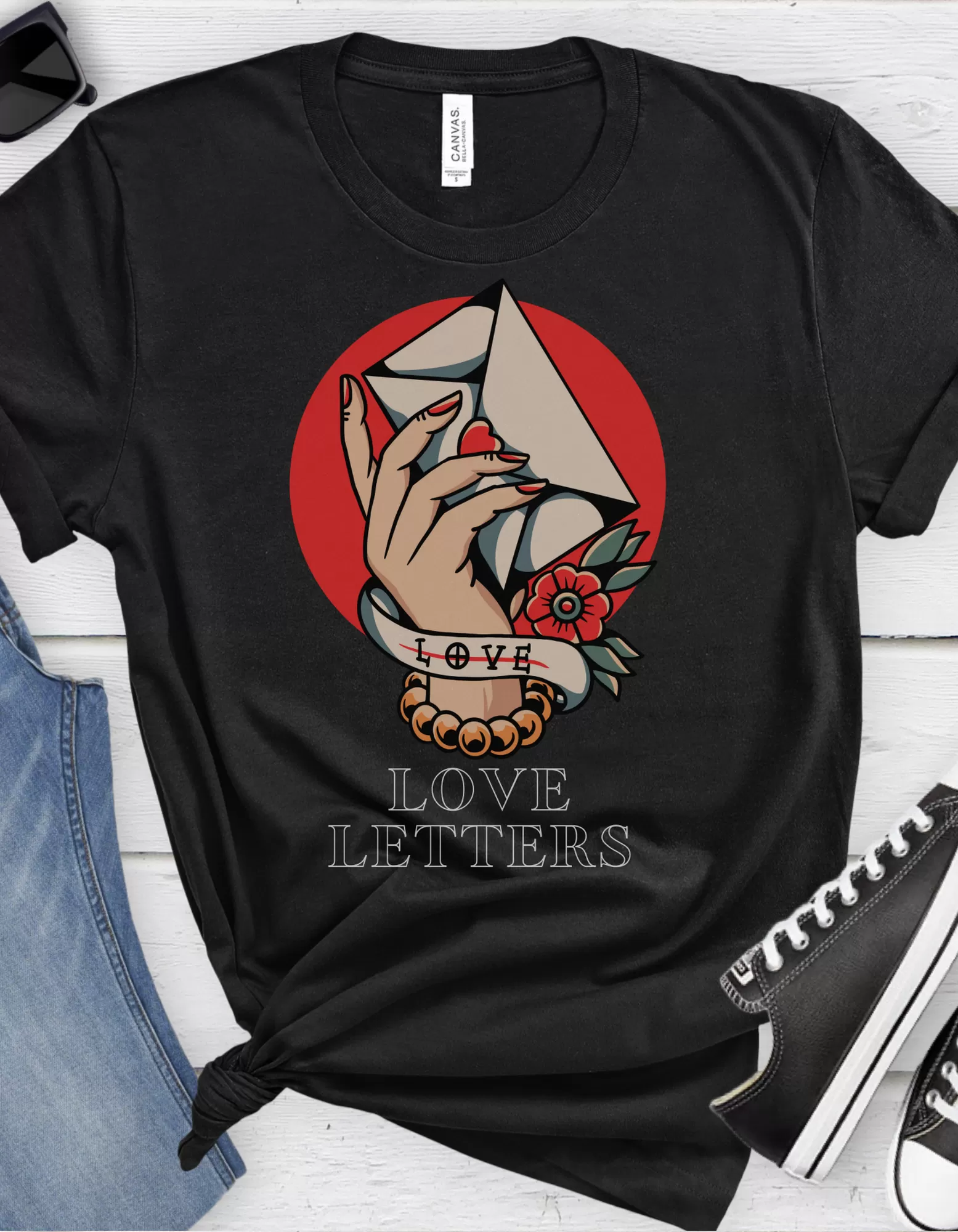 Love Letters Tattoo T-shirt / Traditional Tattoo Tee Shirt / Punk Rock Clothing Tshirt Rockabilly Psychobilly Freak Goth