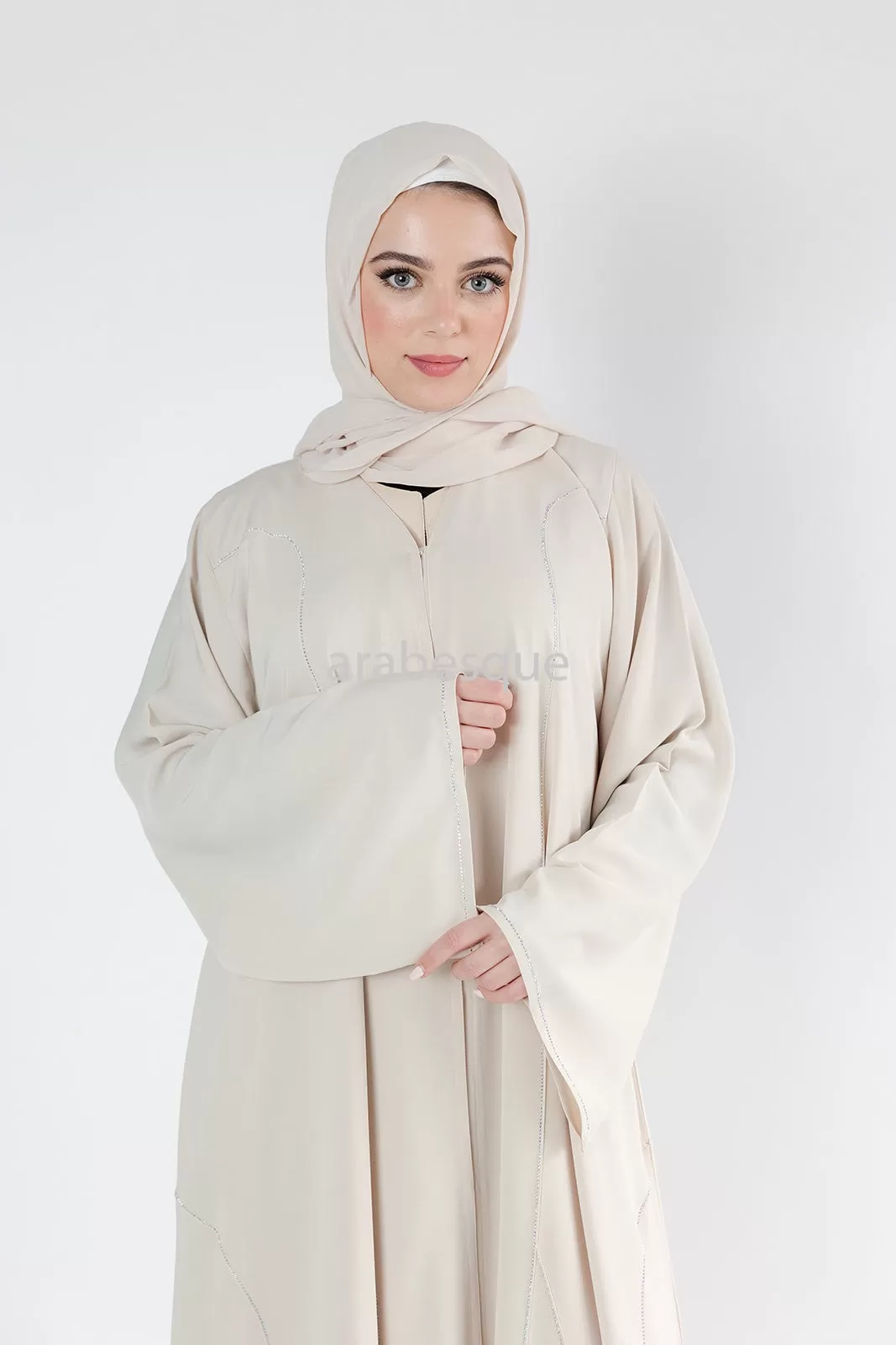 Luxury Embellished Open Abaya  - 2 Colours